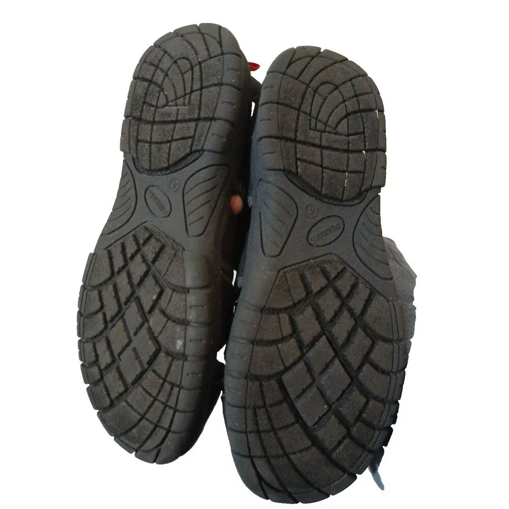 Falls Creek Boys Water Fisherman Sandals, Size 4 Black & Red, Enclosed toe
